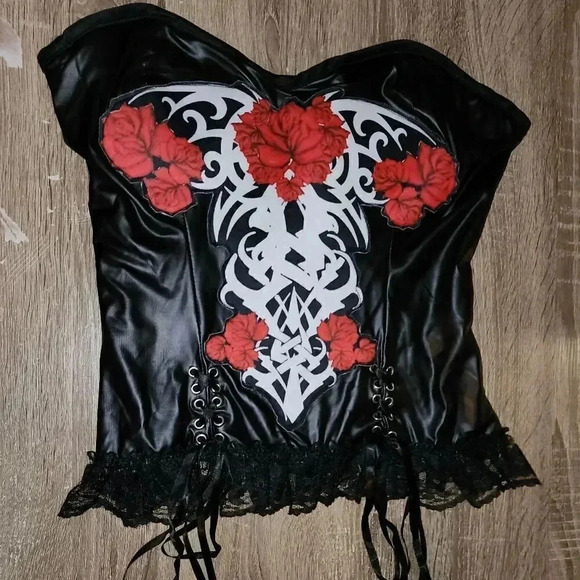 Rubies Rose & Bone Bustier Corset Costume One Size Fits 4 6 8 10 12 or S M L - Picture 4 of 8